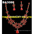 red crystal wedding jewelry set